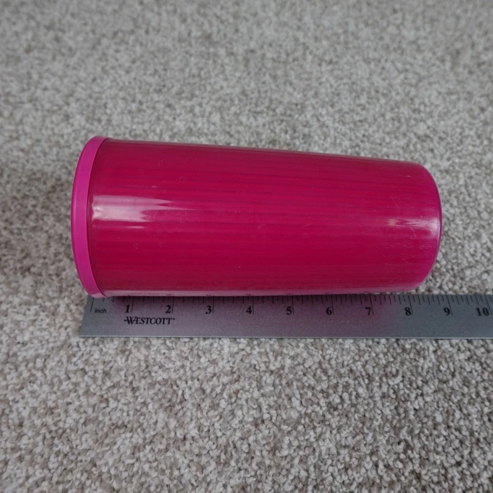 Tupperware Pink Double Wall 24oz Tumbler with Straw Seal Lid 3329A-1